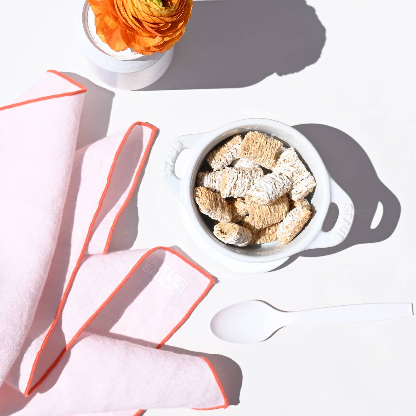 Linen Napkin Set, Blush / Orange