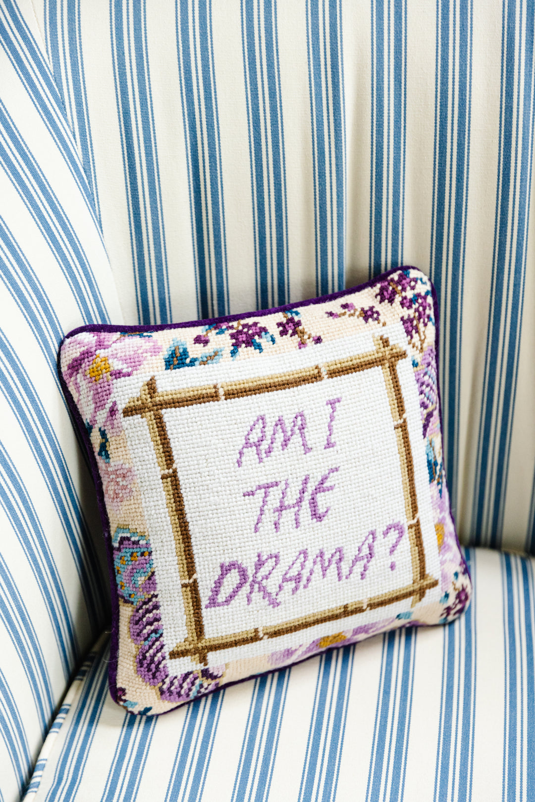 Drama Needlepoint Pillow
