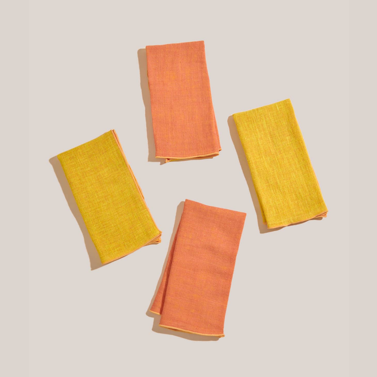 Linen Napkin Set, Creamsicle