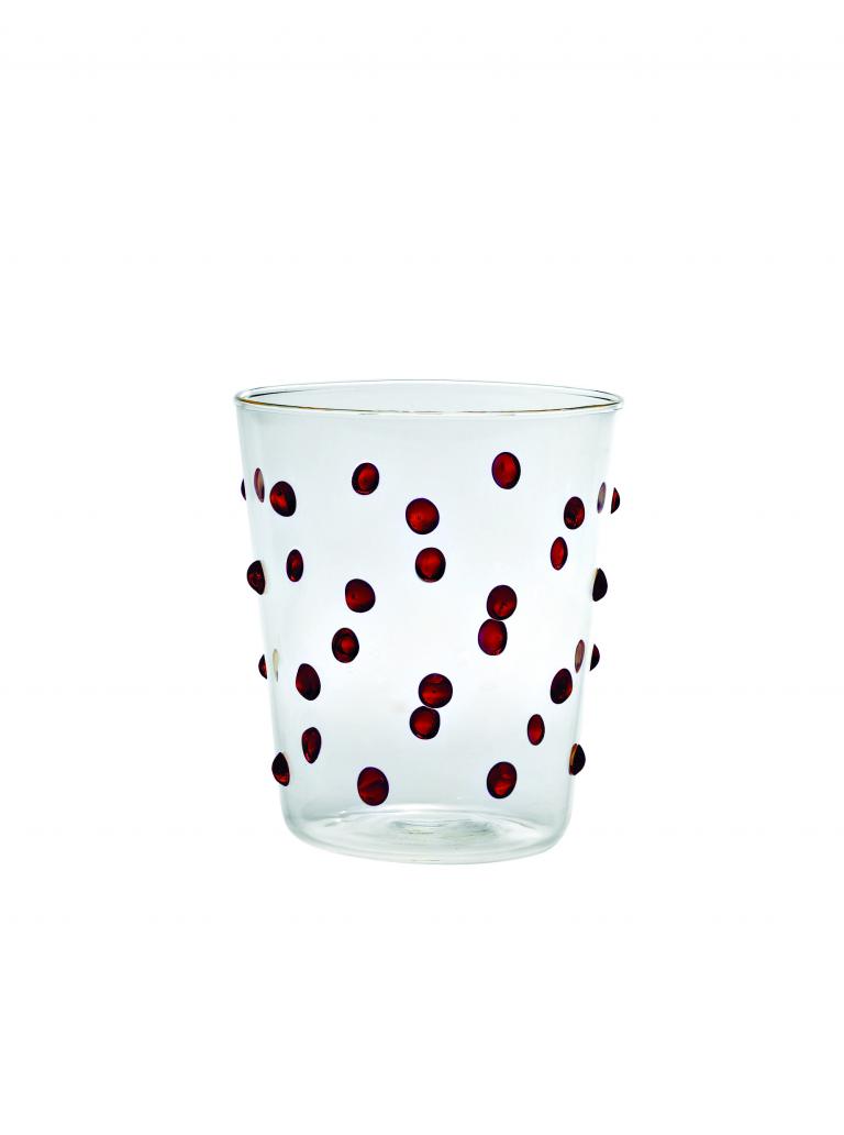 Party Dots Glass Tumblers, Red