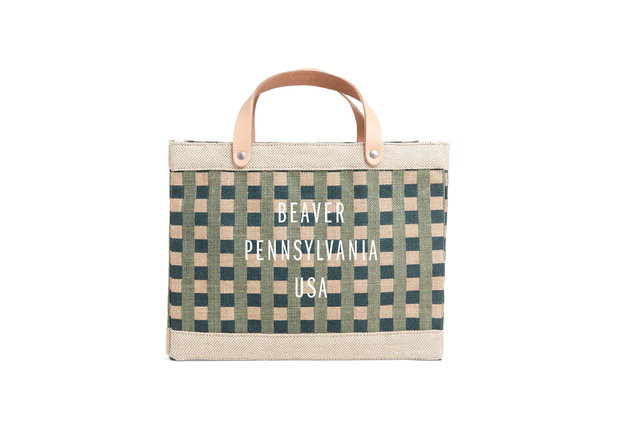 Beaver Petite Market Bag, Green Gingham