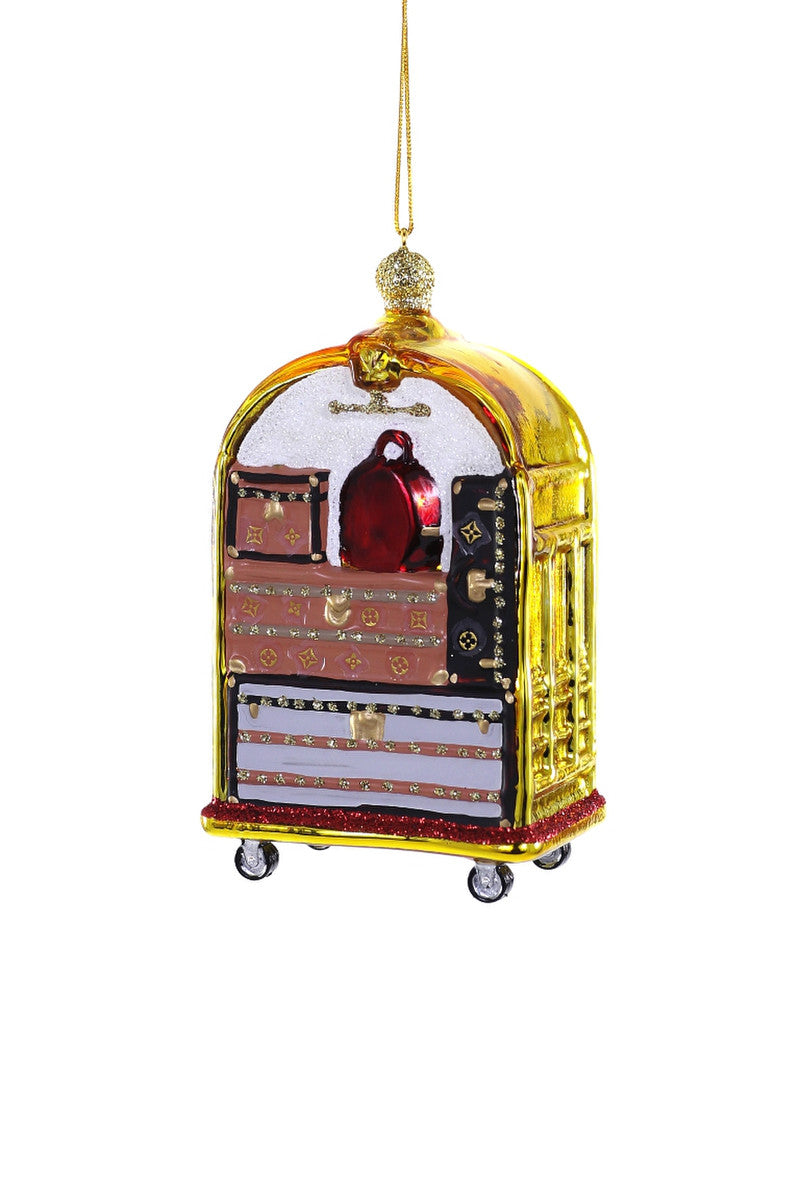 Luxury Hotel Luggage Cart Ornament