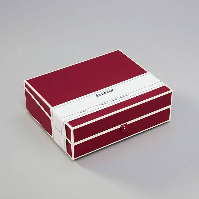A4 Document Box, Burgundy