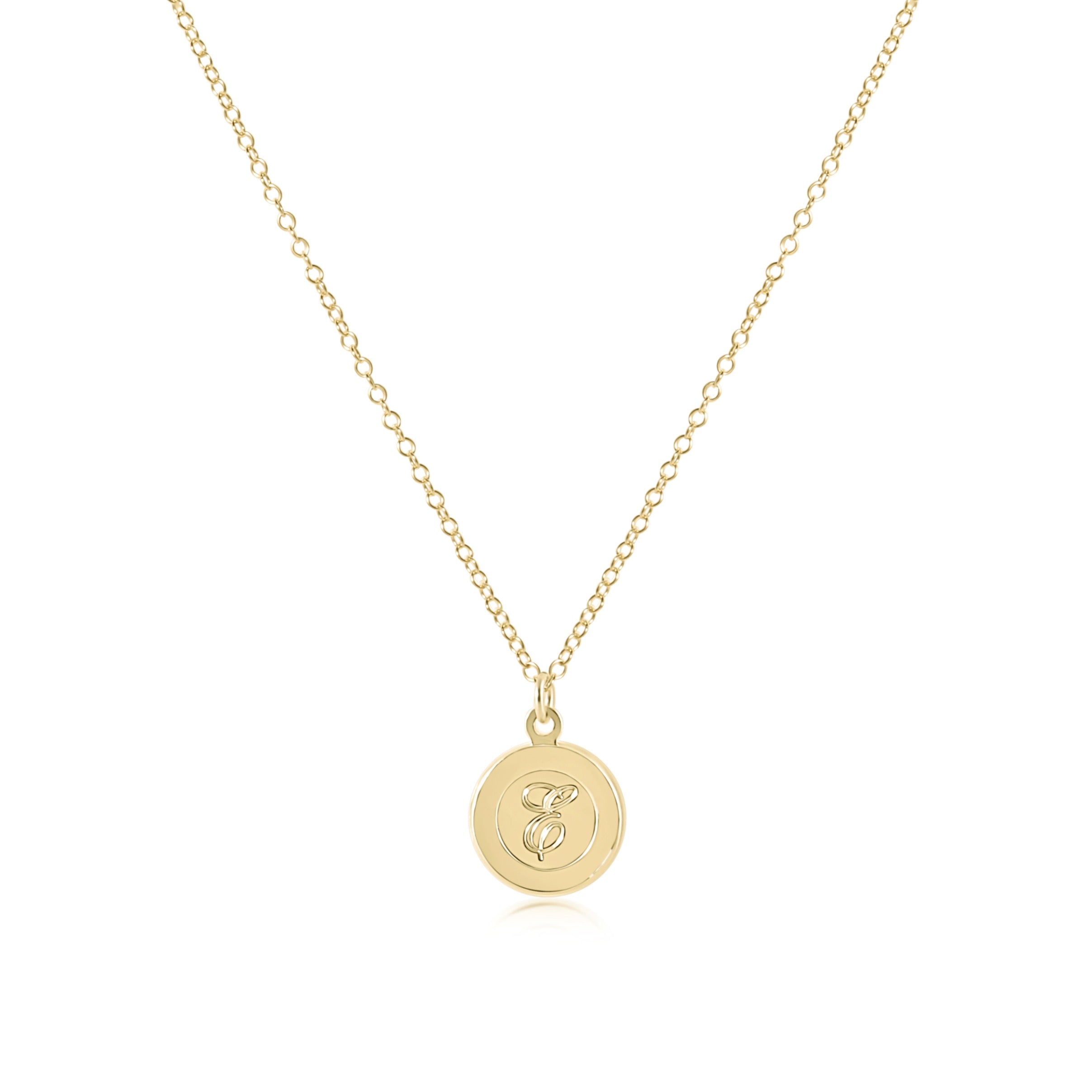Respect Gold Disc Initial Necklace, 16"