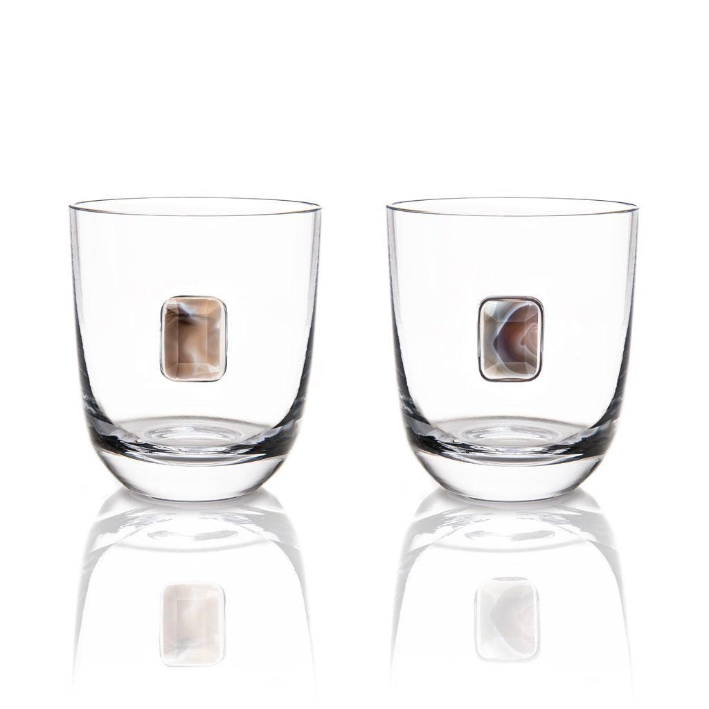 Elevo Double Old Fashioned Crystal Glasses Set