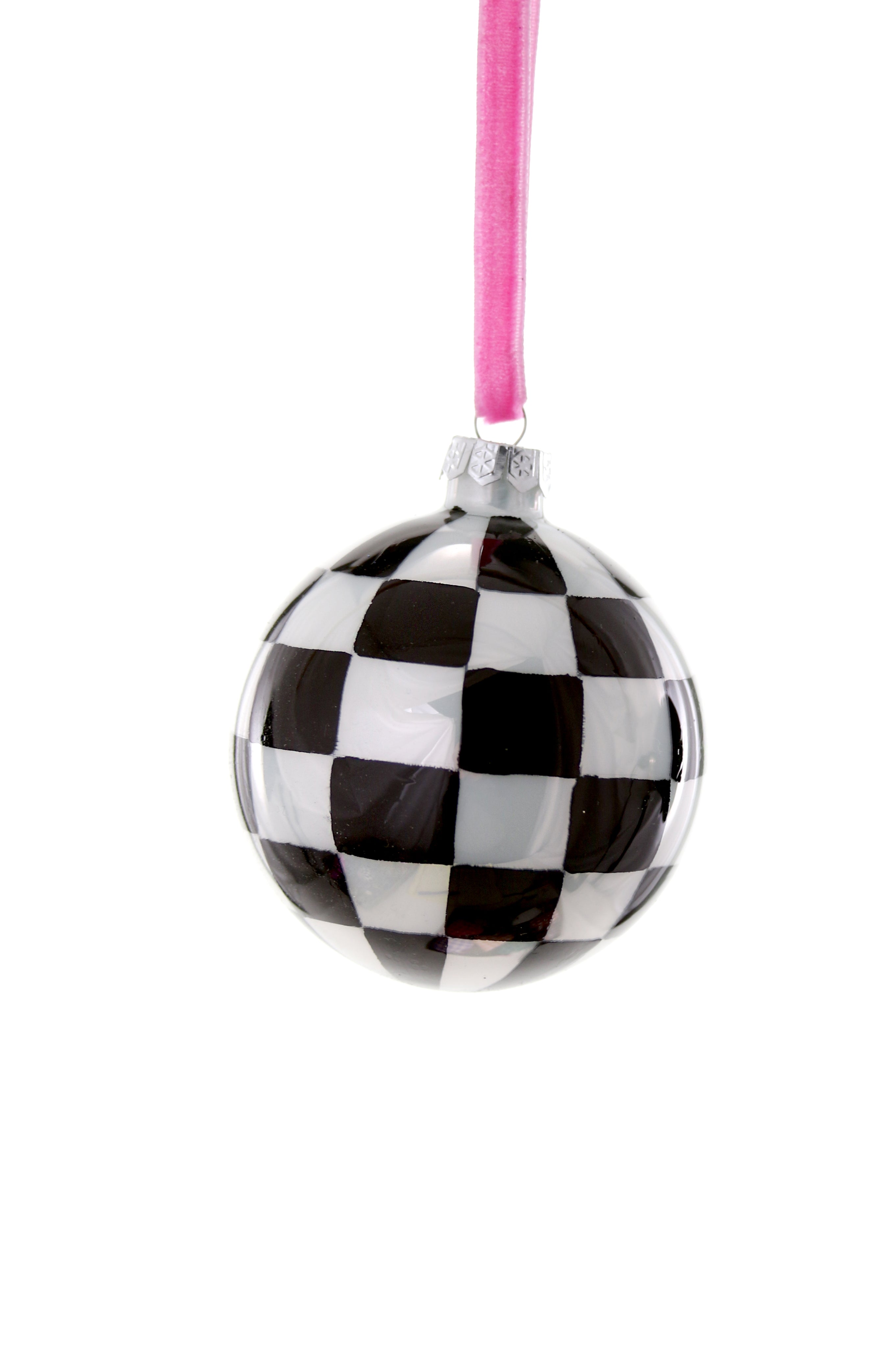 Black Checkered Bauble Ornament