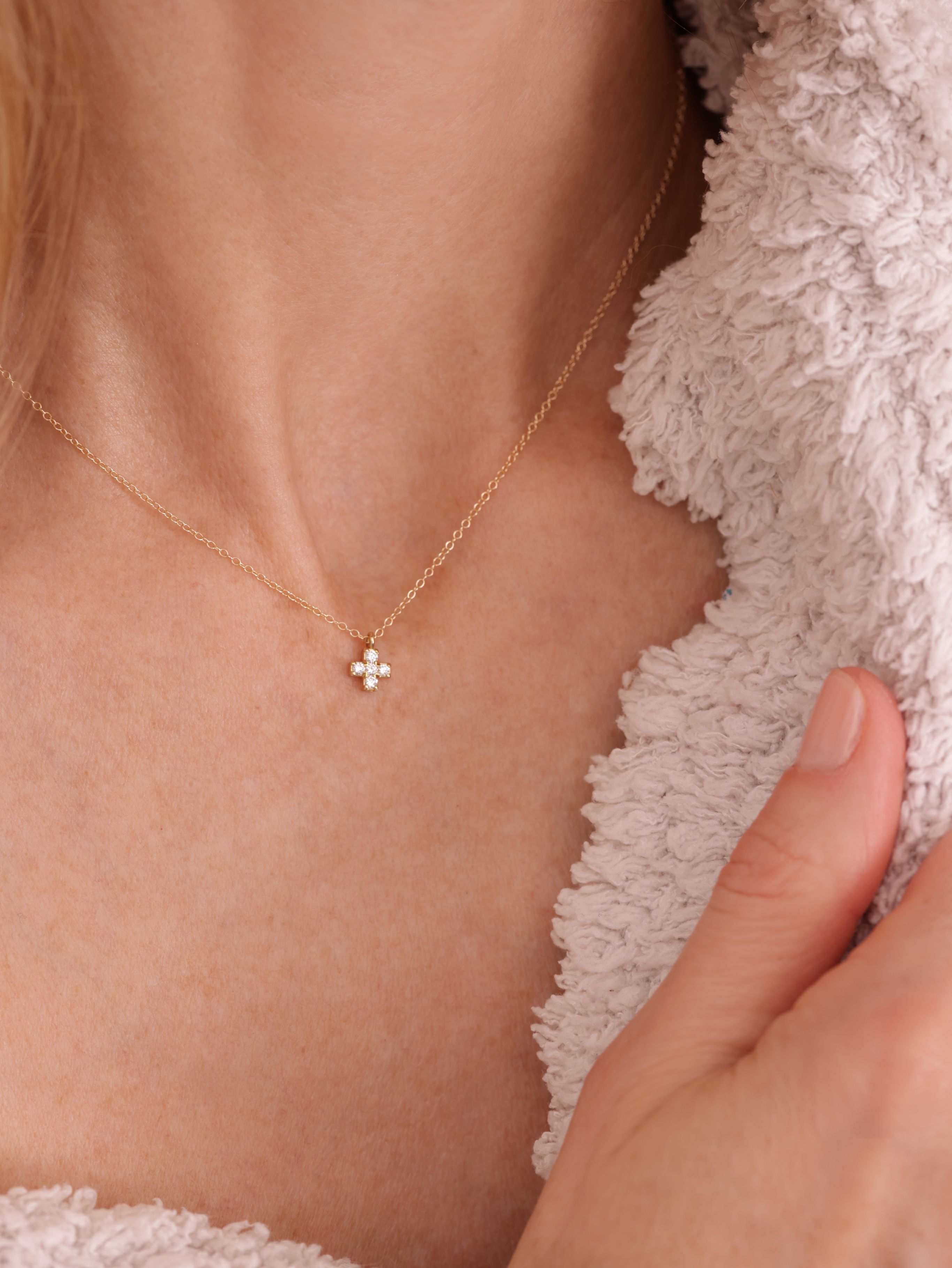 Diamond Signature Cross Necklace