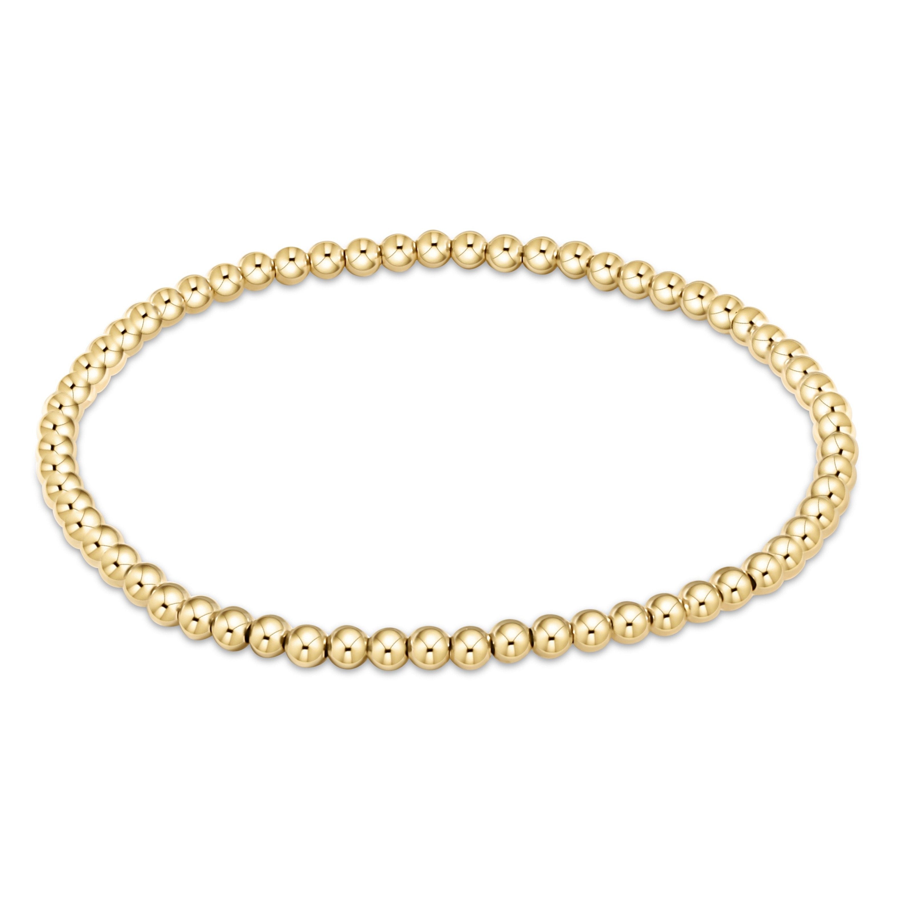 Classic Gold Bead Bracelet, 3mm