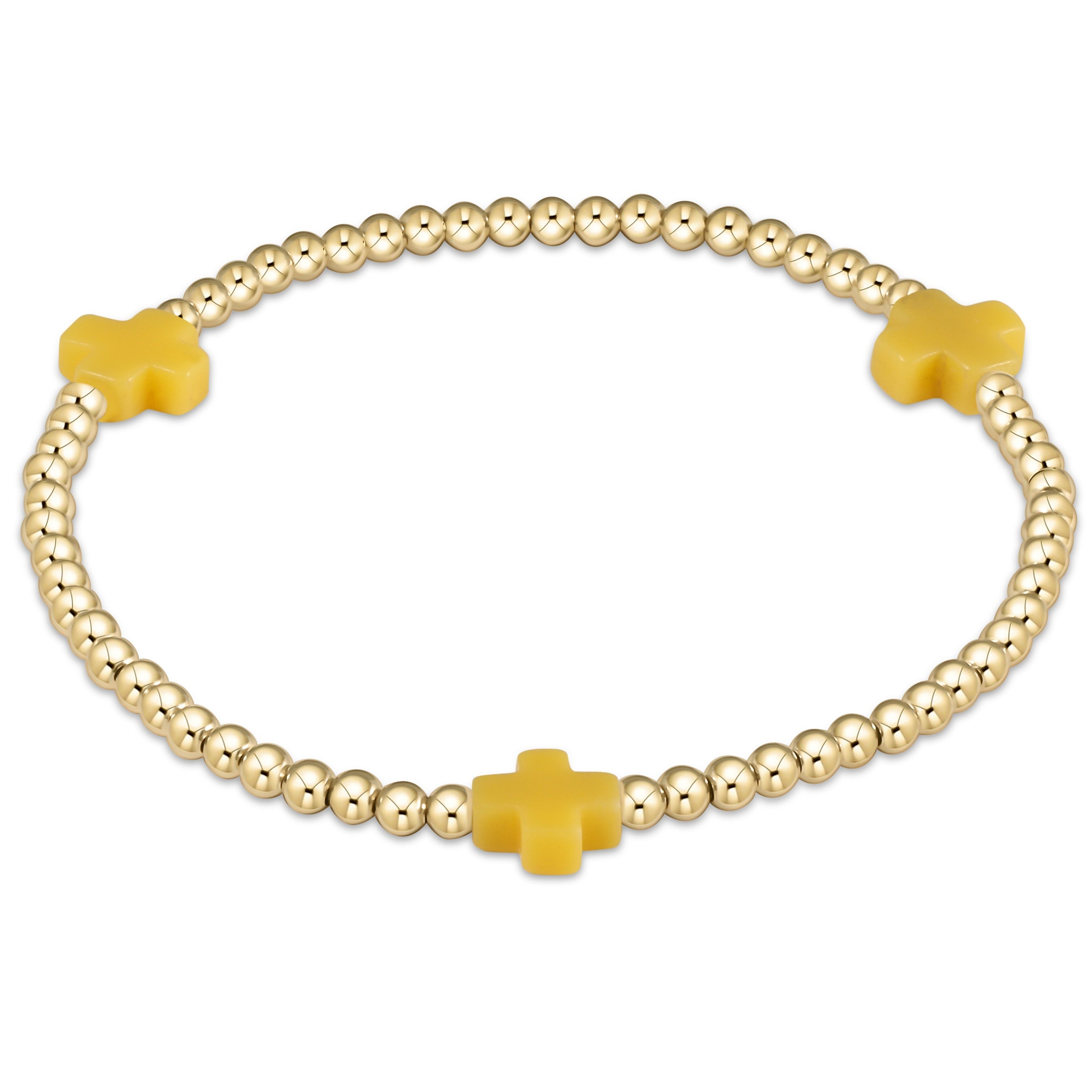 Signature Cross Pattern Bracelet, 3mm - Gold