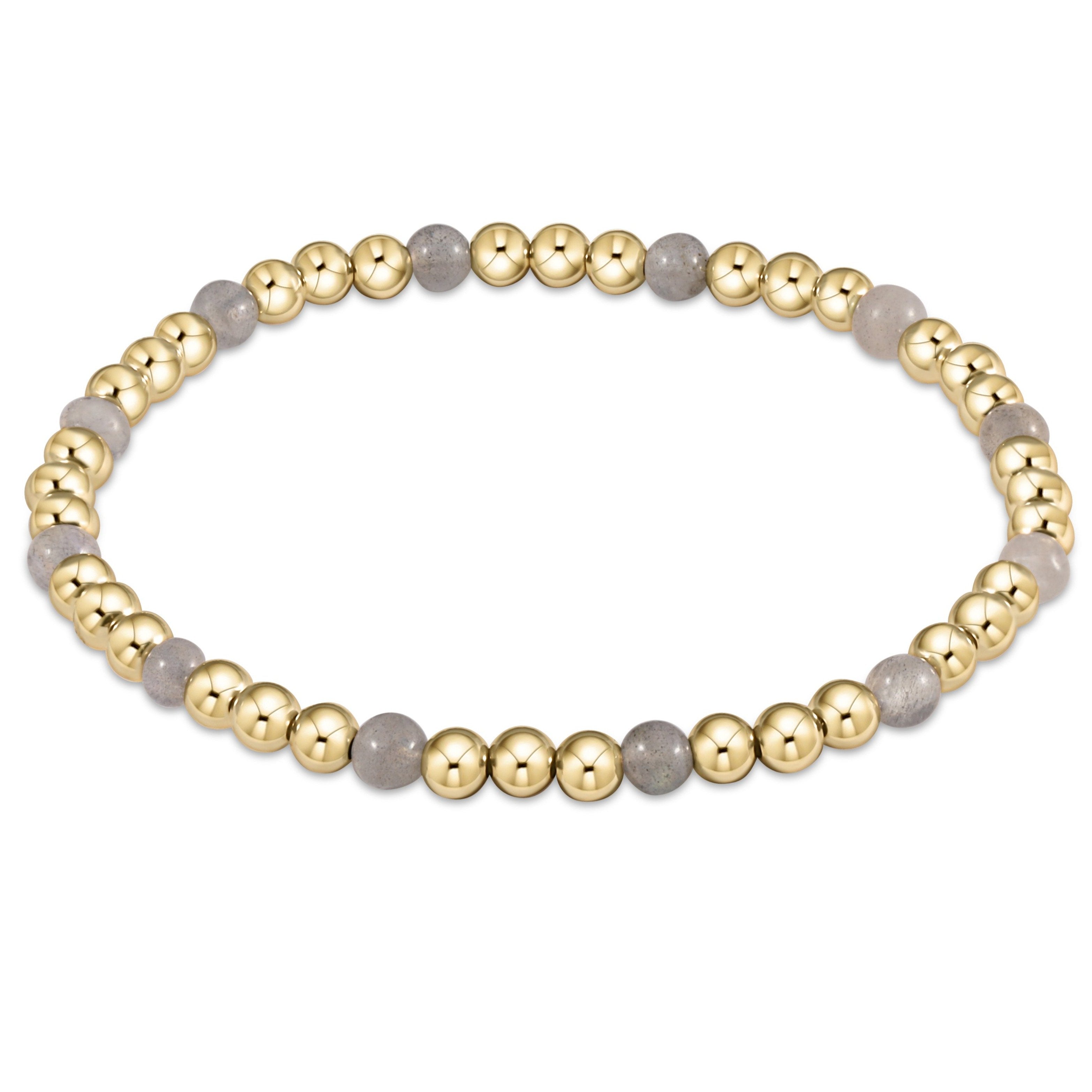 Sincerity Gold Bead Bracelet, 4mm - Labradorite