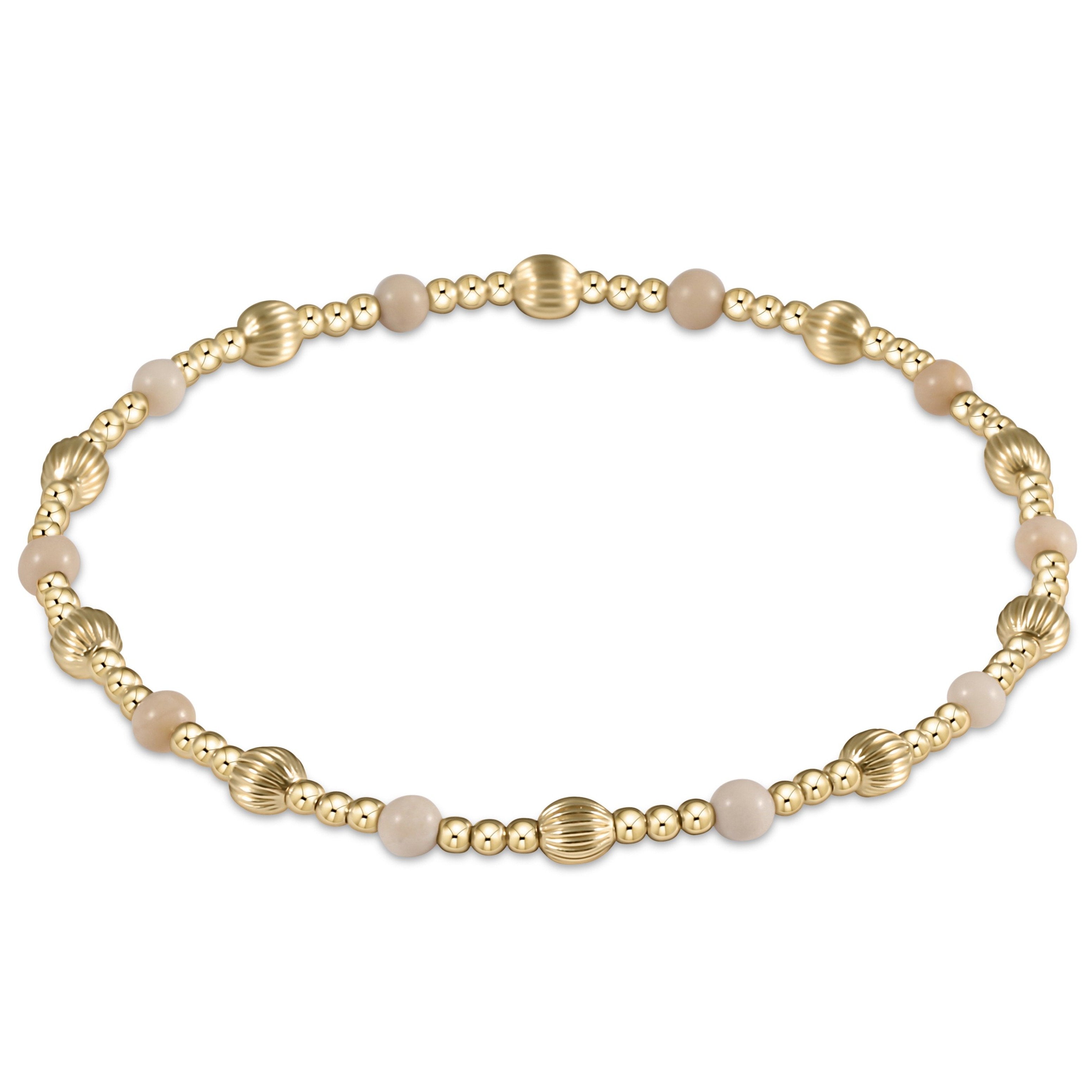 Dignity Sincerity Gold Bead Bracelet, 4mm - Riverstone