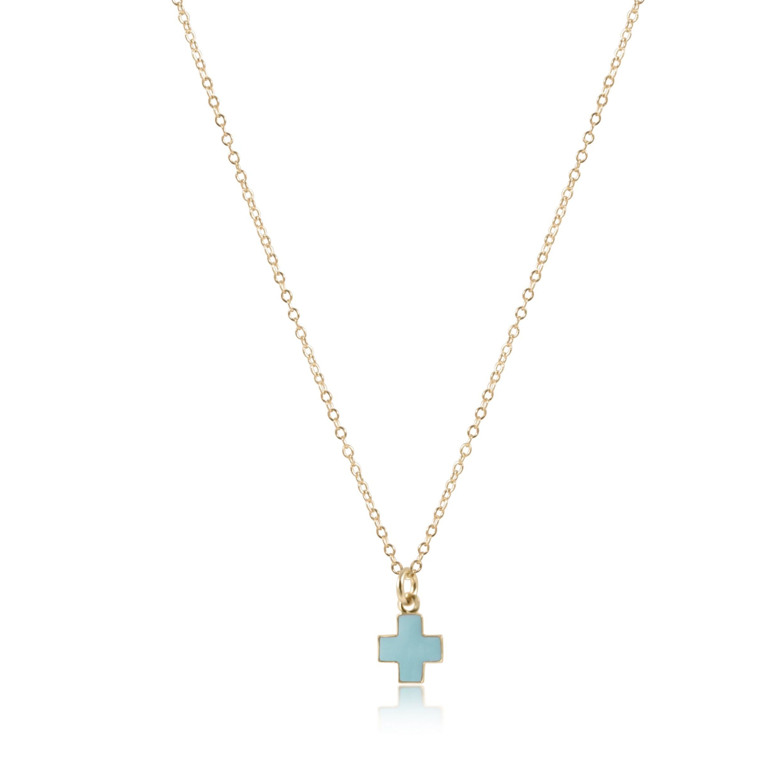 Signature Cross Gold Charm Necklace, 16"