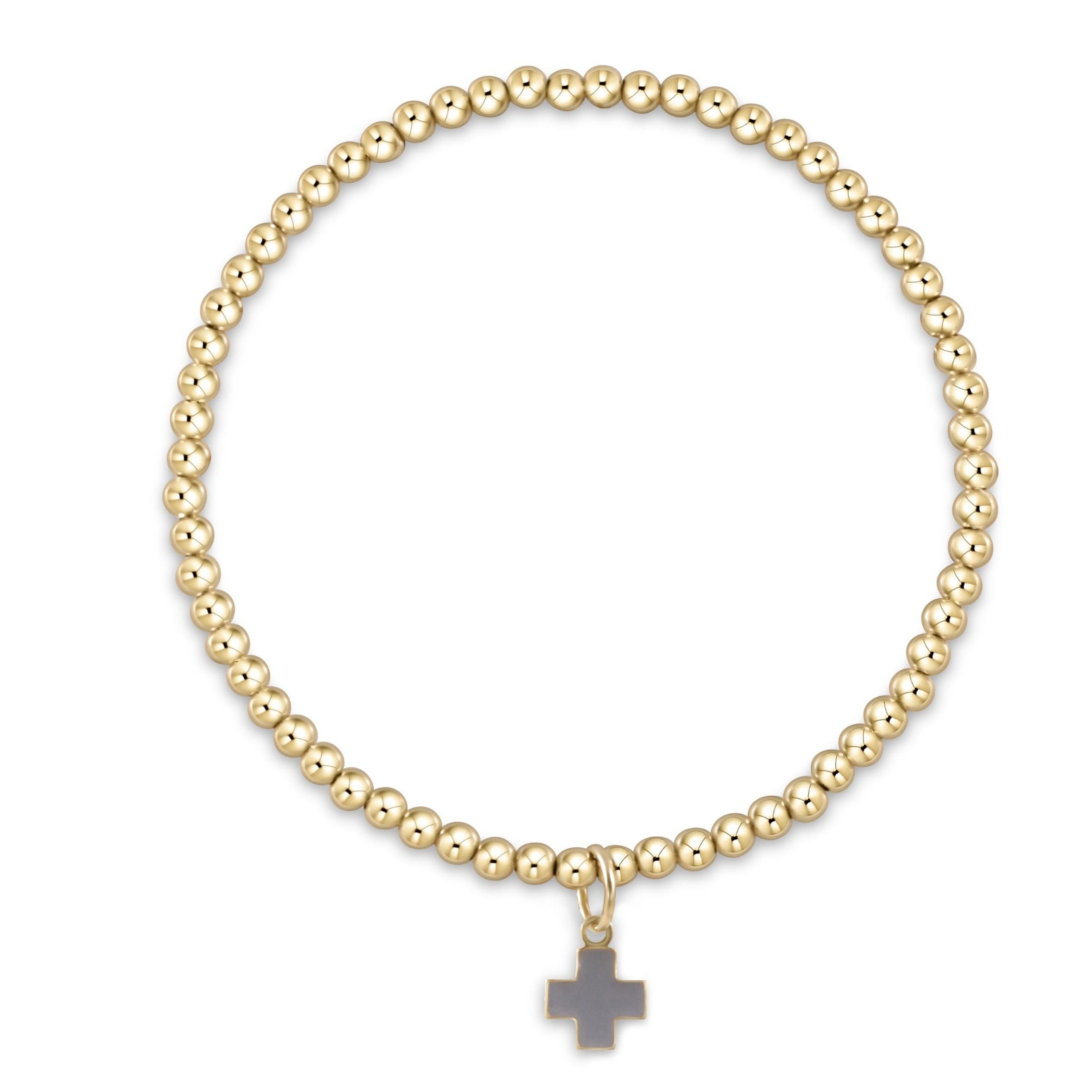 Signature Cross Gold Charm Bracelet, 3mm