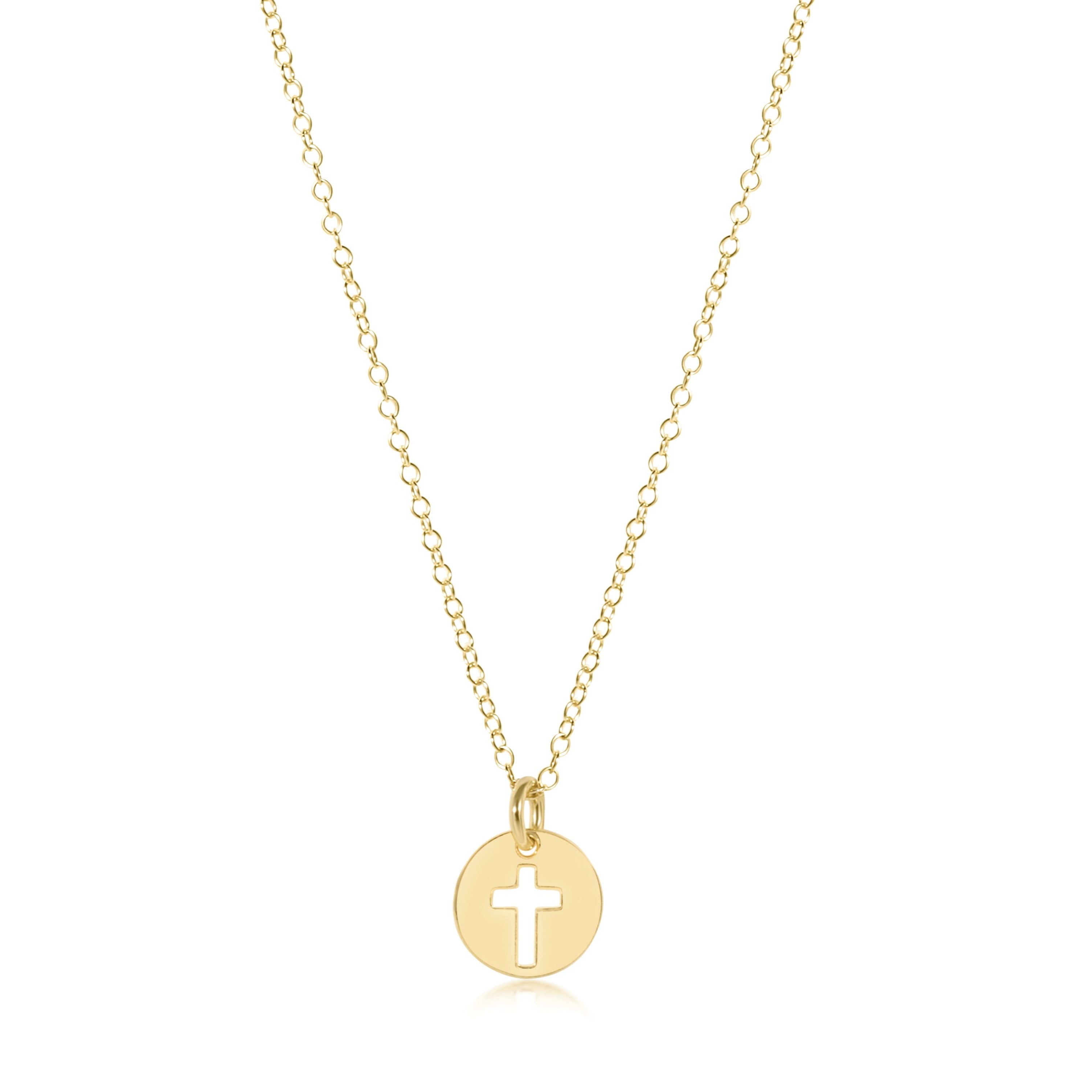 Blessed Gold Charm Necklace, 16"