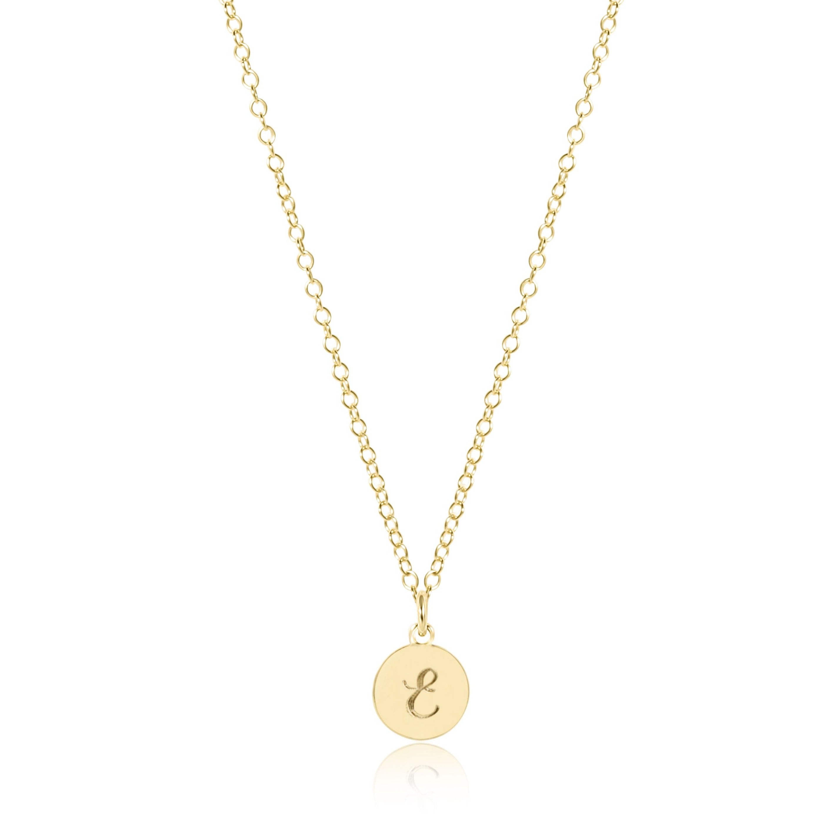 Respect Small Disc Initial Necklace, 16"