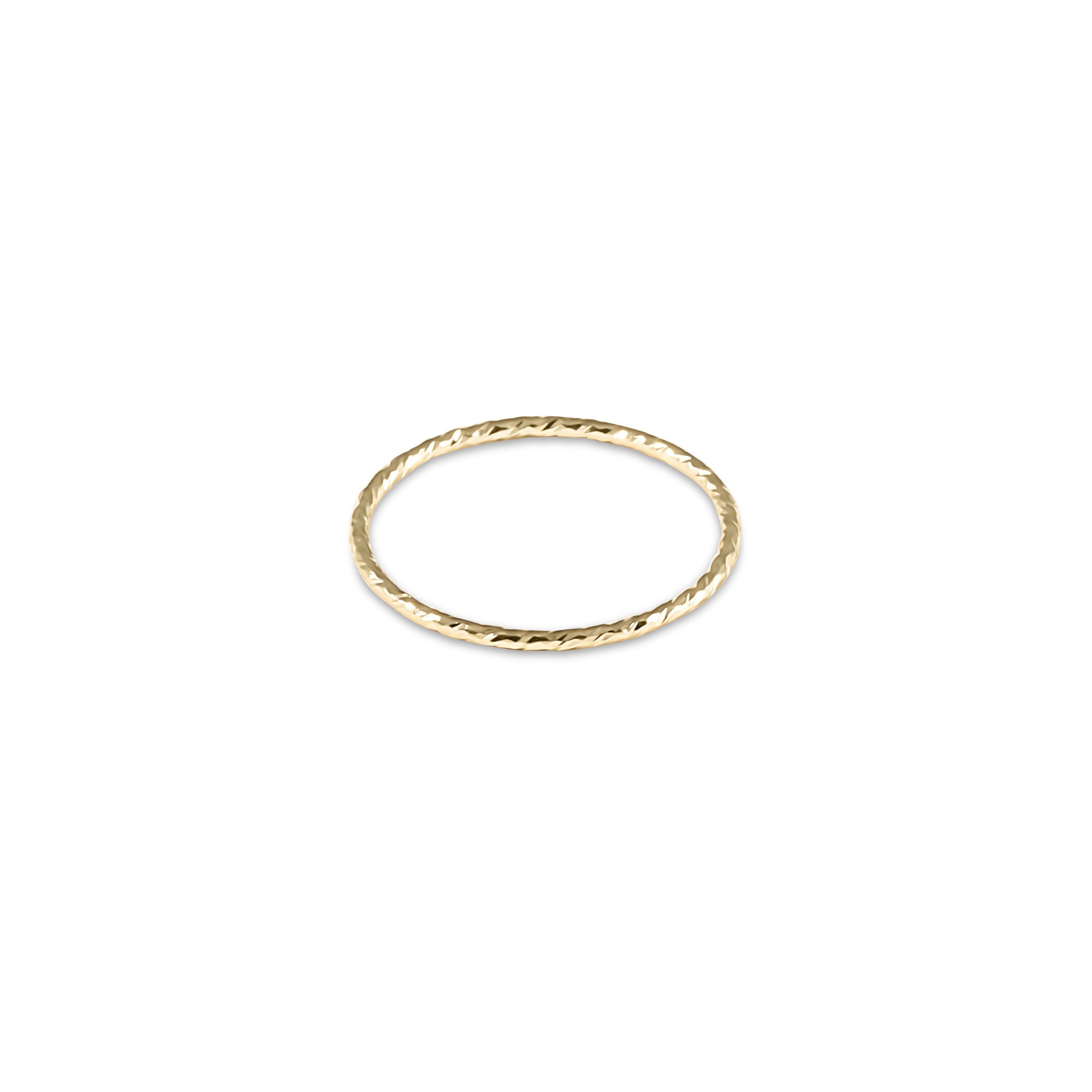 Classic Gold Thin Band Textured Ring