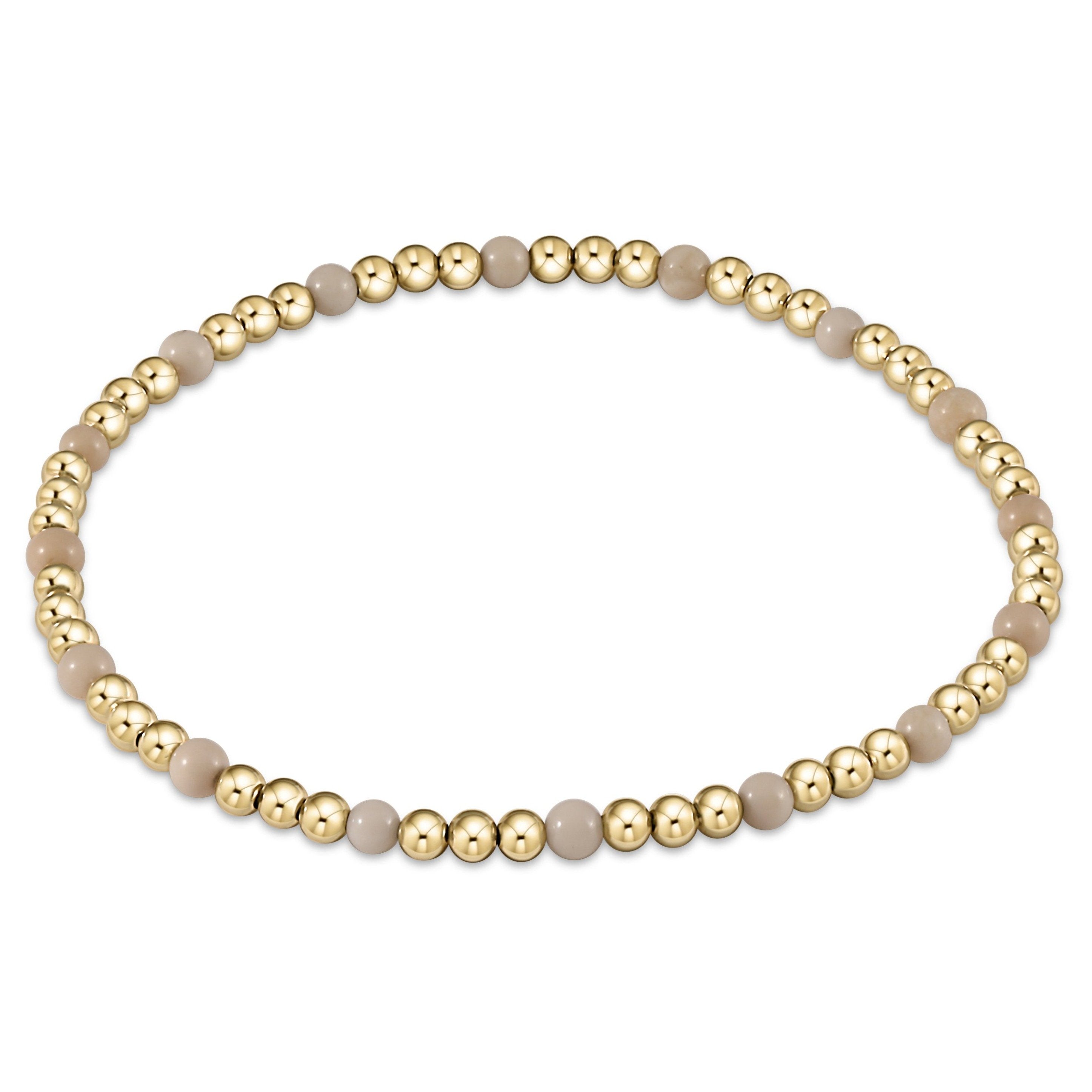 Sincerity Gold Bead Bracelet, 3mm - Riverstone
