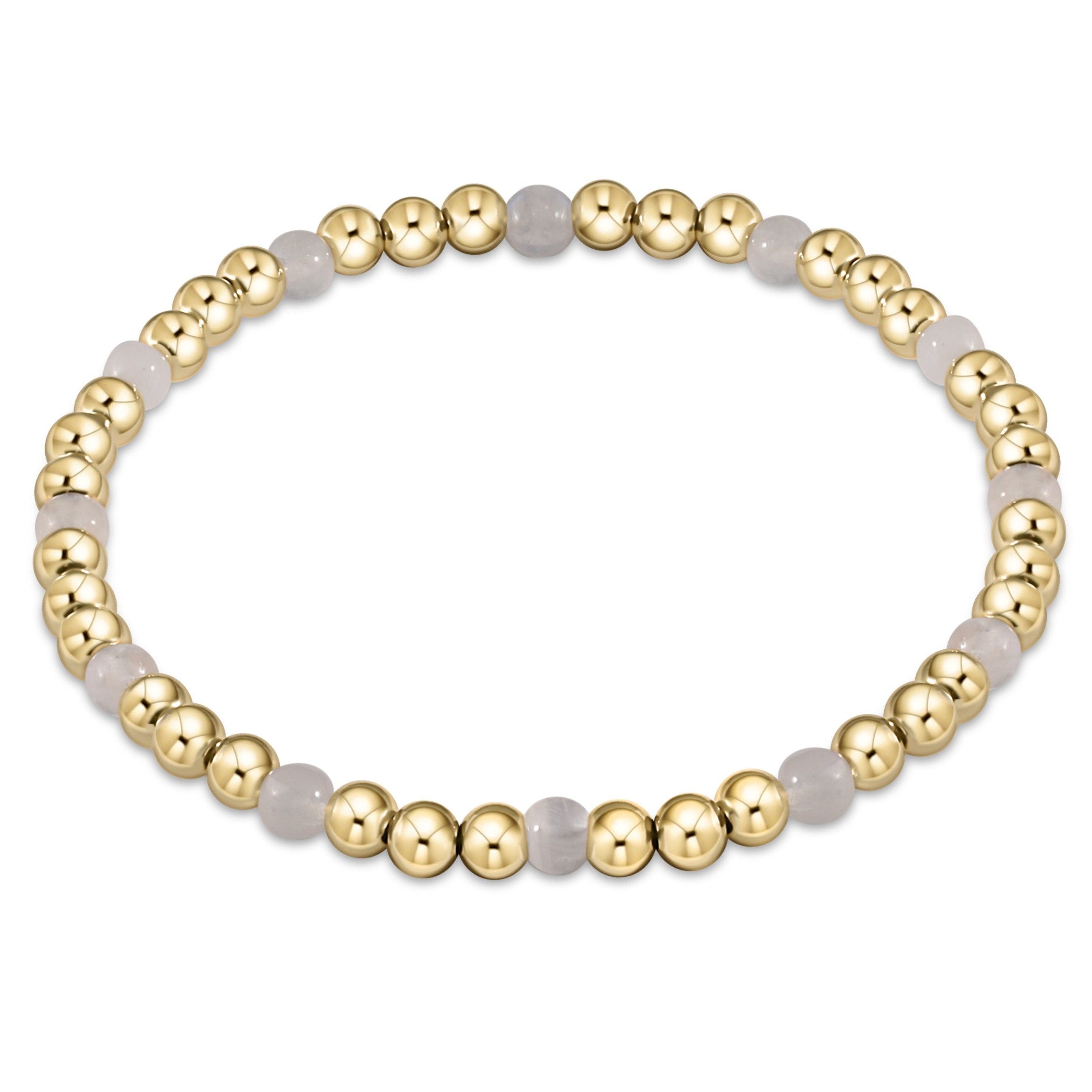 Sincerity Gold Bead Bracelet, 4mm - Moonstone