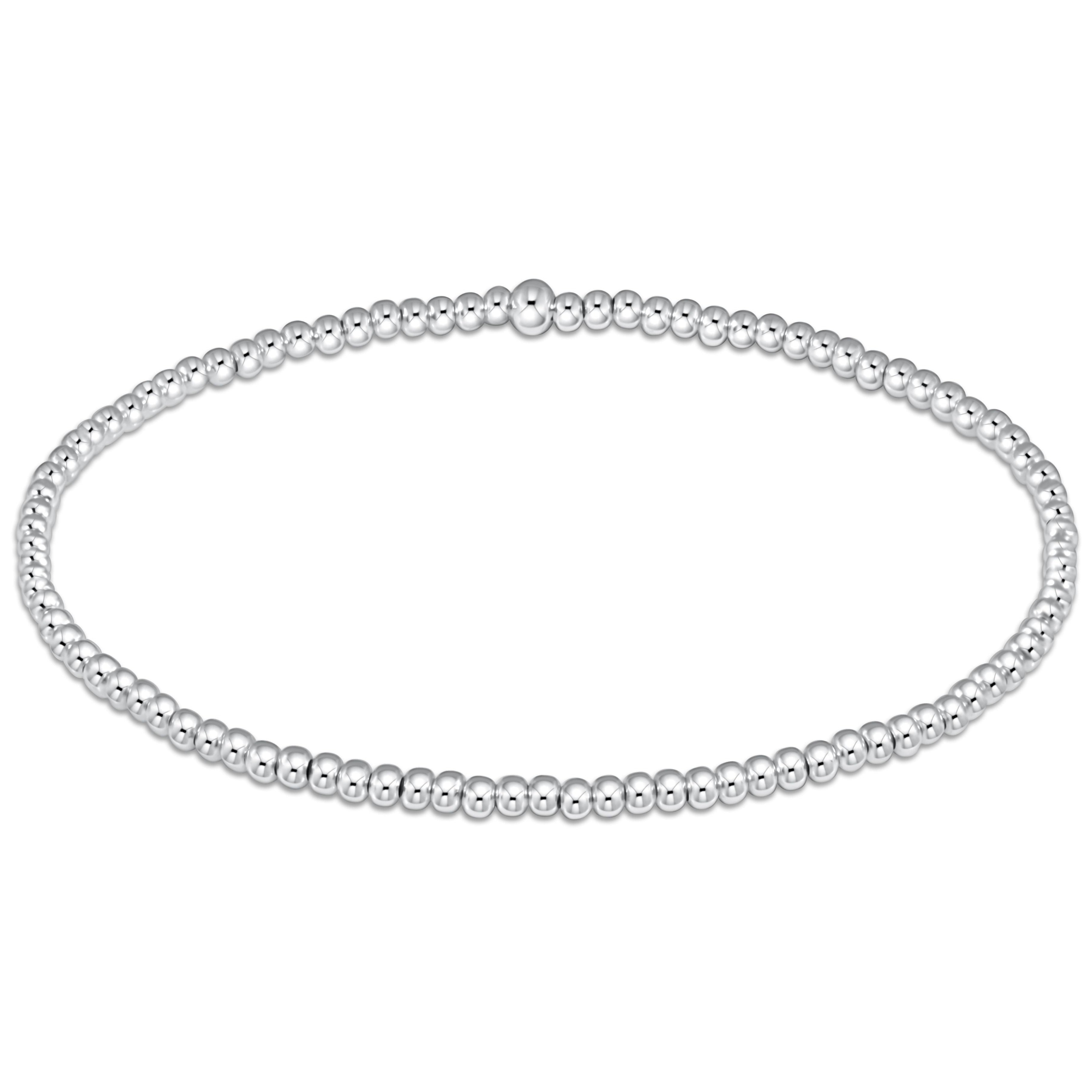 Classic Sterling Silver Bead Bracelet, 2mm