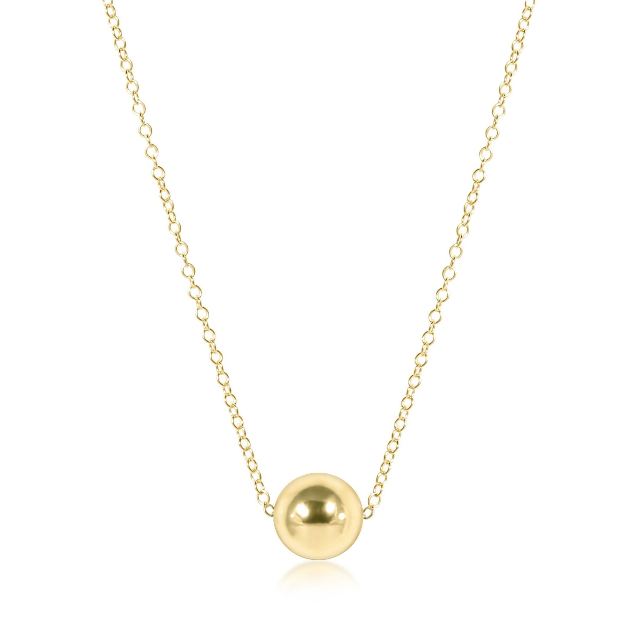 Classic Gold Necklace, 16", 8mm