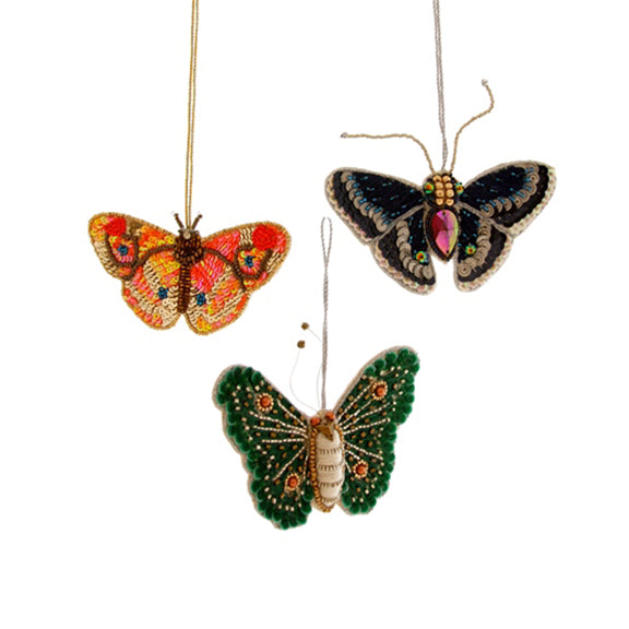 Stitched Butterfly Ornaments