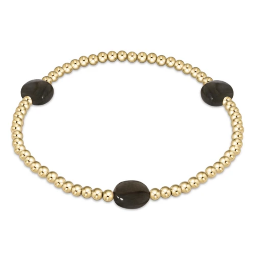 Admire Gold Bead Bracelet, 3mm, Faceted Hematite
