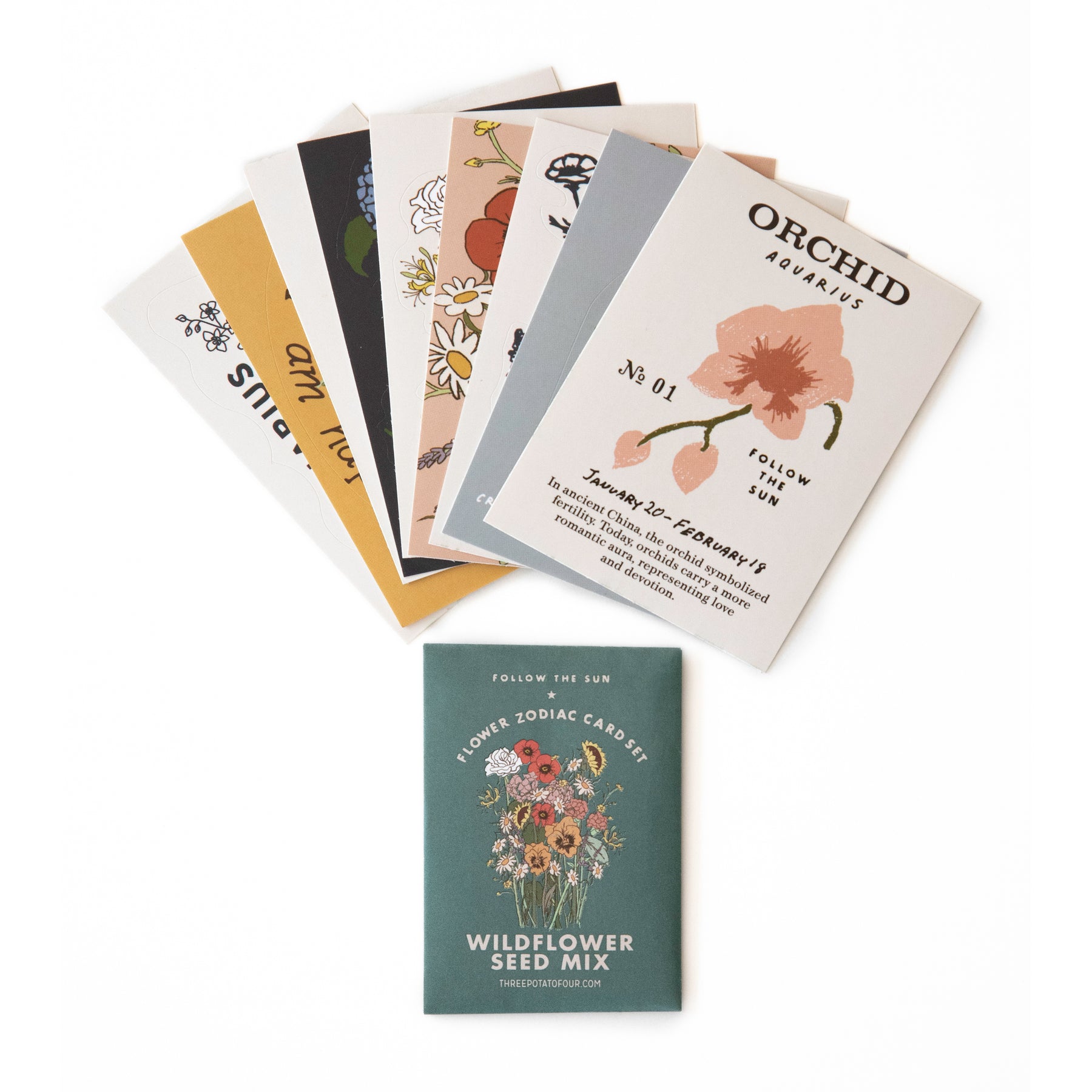 Zodiac Flower Seed, Sticker & Card Set