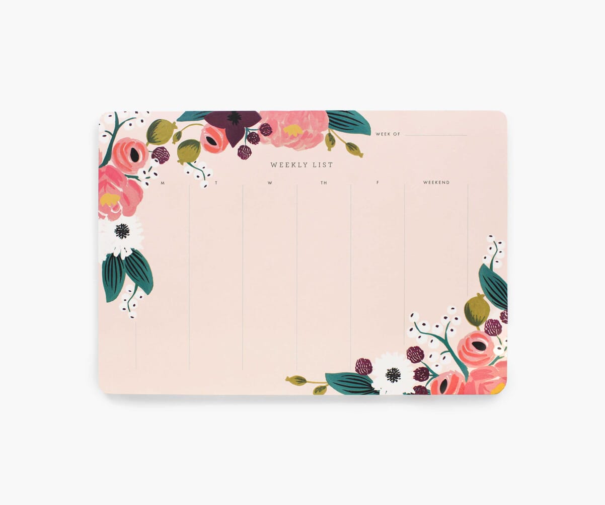 Floral Weekly Desk Pads